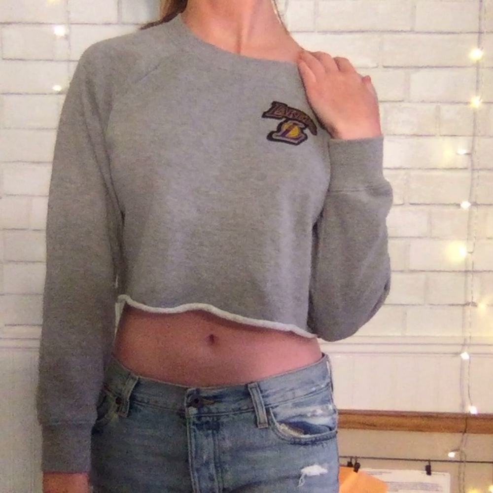 Long sleeve Lakers crop top sweater